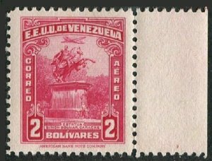 Venezuela C159, MNH. Michel 366. Air Post 1943. Bolivar statue, Caracas.