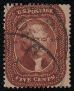 USA #28A Fine+, super fresh Indian Red, nice town cancel, bold color! Retail ...