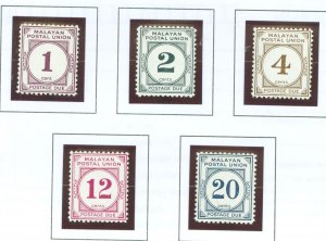 Malaya #J28a-J33a Mint (NH) Single (Complete Set)