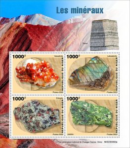 NIGER - 2022 - Minerals - Perf 4v Sheet - Mint Never Hinged