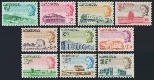 Antigua 167-176 short set, MNH. Michel 156A-171A. Views 1966.