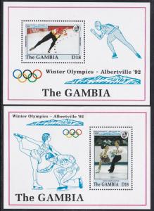 Gambia # 1280-1281, Albertville Olympics - Skating, Hinged, 1/3 Cat.