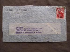 1936 Peru To USA Early Airmail Business Cover - (ZZ147)