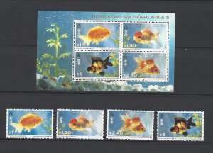 Hong Kong 1993 Goldfish of HK(1 ms + 4v Cpt) MNH CV$15