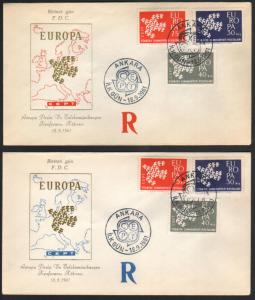ZG-A159 TURKEY - Europa Cept, Fdc 1961 2 Different Covers