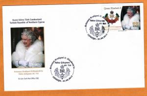 TURKISH CYPRUS 2012 -QEII CROWNING 60TH ANNIVERSARY - FDC