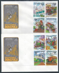 Dominica #1054-61 (2 FDC) Disney - Mickey Mouse