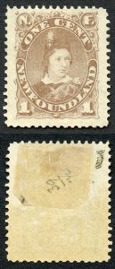 Newfoundland SG44a 1c Dull Brown M/M Cat 60 Pounds