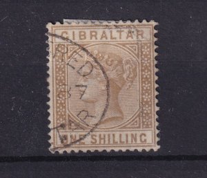 Gibraltar QV 1887 1/- SG14 Cat £250 Fine Used BP16392
