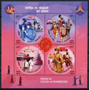 India 2020 MNH Medical Stamps Corona Tribute to Frontline 4v M/S