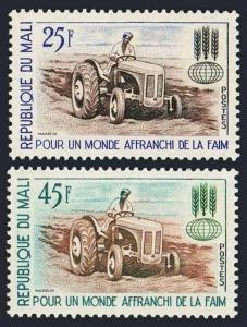 Mali 43-44,MNH.Michel 60-61. FAO Freedom from Hunger campaign, 1963. Tractor.