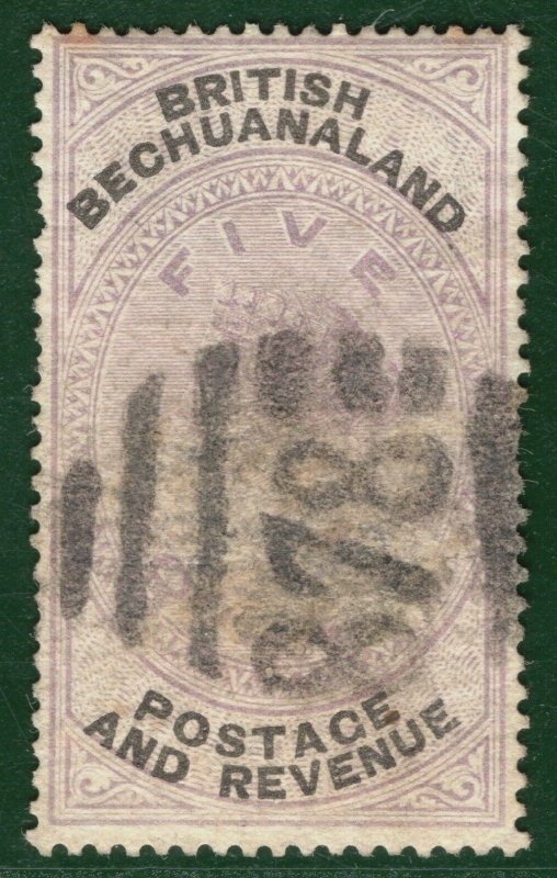 BRITISH BECHUANALAND QV High Value SG.21 £5 Lilac (1888) Used Cat £1700 PIBLUE45