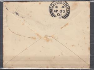 Great Britain - 09.04.1901 QV 1p as single franking on cover -  (5004)
