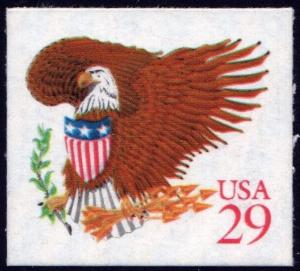 SC#2597 29¢ Eagle & Shield Booklet Single (1992) SA