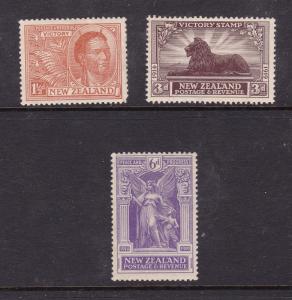 New Zealand x 3 MH from the 1920 Peace set