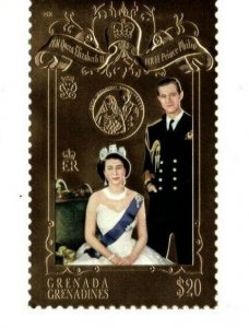 Grenadines 1999  - Queen Elizabeth the 2nd/Gold - Single stamp  - MNH