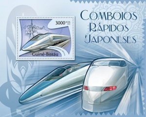 Guinea-Bissau MNH S/S Rapid Japanese Trains 2012