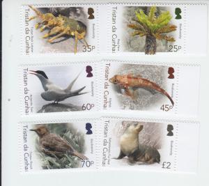 2016 Tristan da Cunha Biodiversity Pt I (6) (Scott 1089-99, odd) MNH