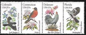 US #1958-61 Strip of 4 MNH State Birds and Flowers