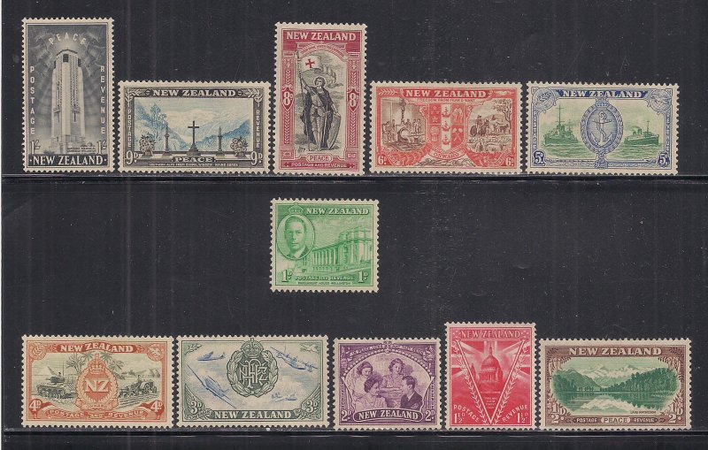 NEW ZEALAND SC# 247-57  FVF/MOG  1947