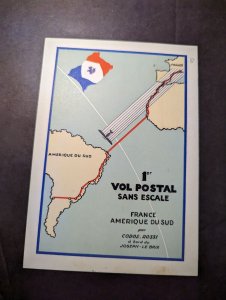 1935 France Airmail First Flight Cover FFC Postcard Cover to Praia Cabo Verde