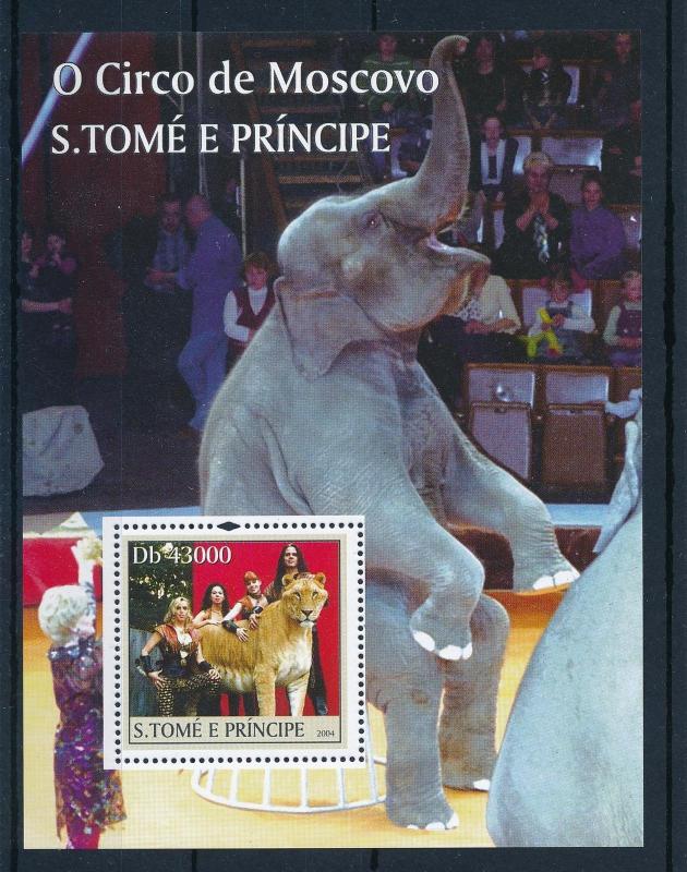 [34571] Sao Tome & Principe 2004 Wild Animals Circus Lion Elephant MNH Sheet