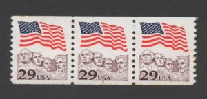 Scott #  2523  unused  OG  MNH  Plate # 2 strip of 3 STAMPS TONED
