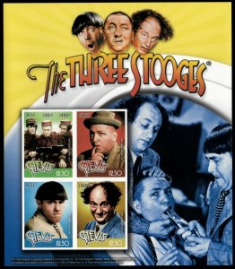 Nevis 2009 - The Three Stooges - Sheet of 4 IMPERF Stamps - Scott #1570 - MNH