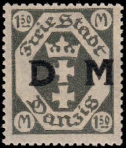 ✔️  GERMANY DANZIG 1921/1922 - OFFICIAL DM OVERPRINT - SC. O17 ** MNH [ST43]