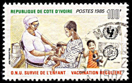 Ivory Coast 762, postally used, Child Survival Campaign