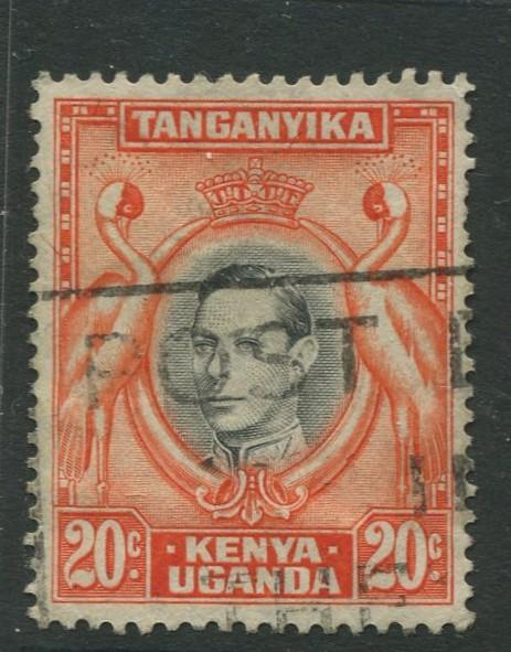 Kenya & Uganda - Scott 74 - KGVI Definitive -1942 - Used - Single 20c Stamp