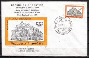 Argentina, Scott cat. 1166. Opera House definitive value. First day cover. ^