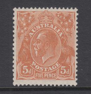 Australia Sc 75 MLH. 1930 5p brown buff KGV