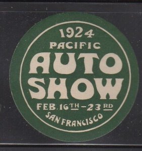 USA Advertising Stamp- 1924 Pacific  Auto Show, San  Francisco - MH 