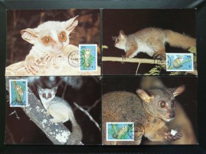 wild animal lemur galago wwf set of 4 maximum card Tanzania 85096