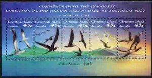 Christmas Island 1993 Sc 349f Seabirds Fauna Stamps SS MNH