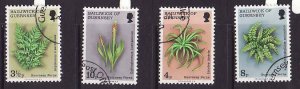 Guernsey-Sc#119-22- id6-used set-Ferns-Flowers-1975-