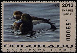 COLORADO #24 2013 STATE DUCK  STAMP GREATER SCAUP by Charles Black