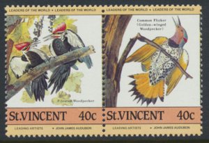 St. Vincent  SC# 808a-b  MNH Audubon Birds se-tenant pair 1985 see detail & scan