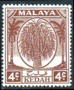 Kedah 1950 4c brown MH