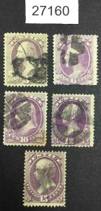 US STAMPS #O27/O31 USED $450 LOT #27160