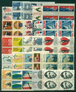 25 DIFFERENT SPECIFIC 5-CENT BLOCKS OF 4, MINT, OG, NH, GREAT PRICE! (30)