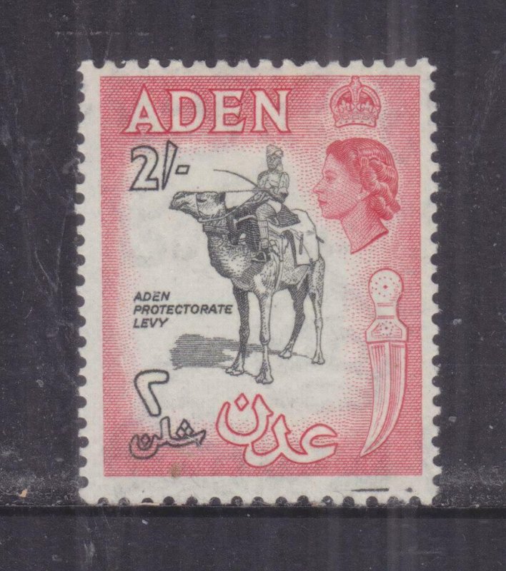 ADEN, 1956 QE, Script CA, 2s. Black & Carmine Red, lhm.