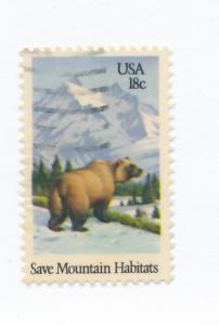 USA 1981 Scott 1923 used - 18c Wildlife habitats,  Mountain