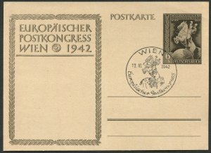 Austria German Occupation European Postal Congress Stationery Card 1942 Vienna