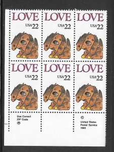 #2202 MNH Zip & Copy Block of 6