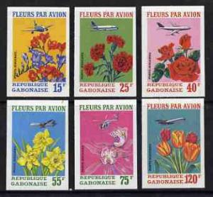 Gabon 1971 Flowers by Air imperf set of 6 from a limited ...