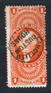 USA STAMP,Revenue,1862,First Issue,$1 Inland Exchange,part perf (Scott # R69)