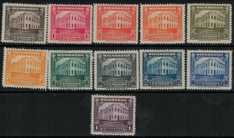 Nicaragua 1930 SC 525-535 Mint SCV $54.00 Set