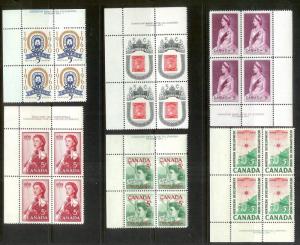 CANADA (223) Inscription Blocks/Field Sheet Blocks ALL Mint Never Hinged FV=C$73